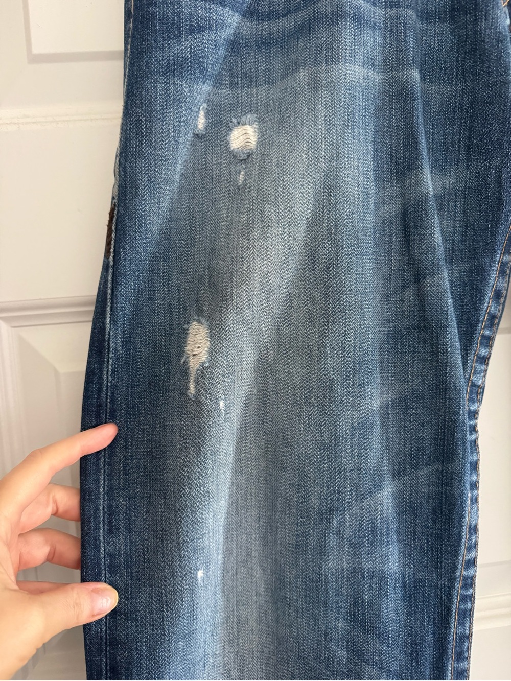 Men's True Religion Distressed Blue Denim Jeans, 34x34 - Picture 5 of 12